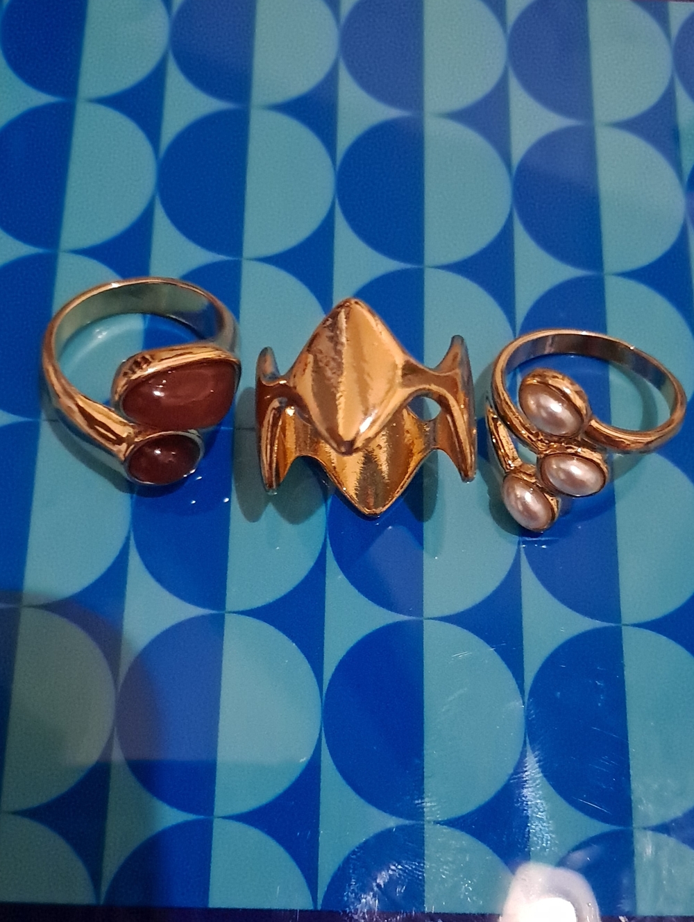 Set Of 3-Gold Tone Women's Statement Ring - Gold Color